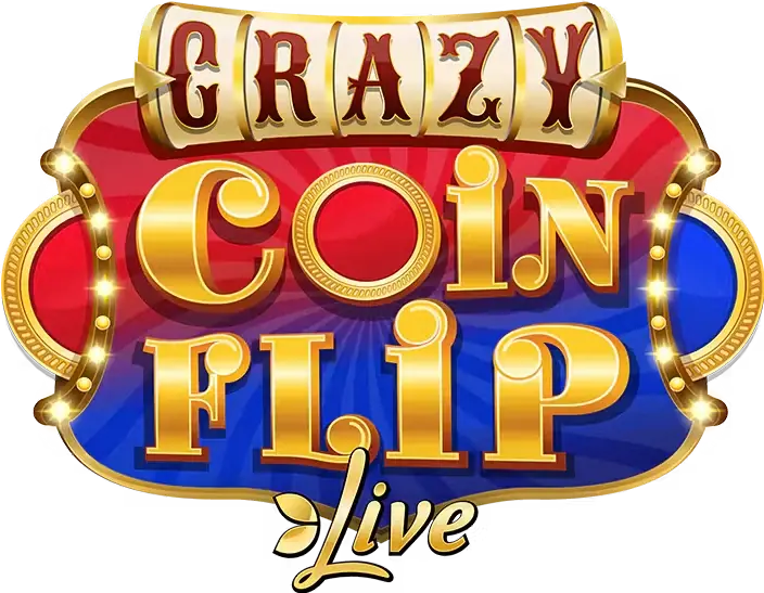 Crazy Coin Flip խաղի լոգոն՝ Evolution-ի հիբրիդային խաղ-շոու սլոթային փուլով և մետաղադրամով